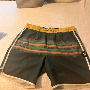 Hurley Black and Gray Swim Shorts
